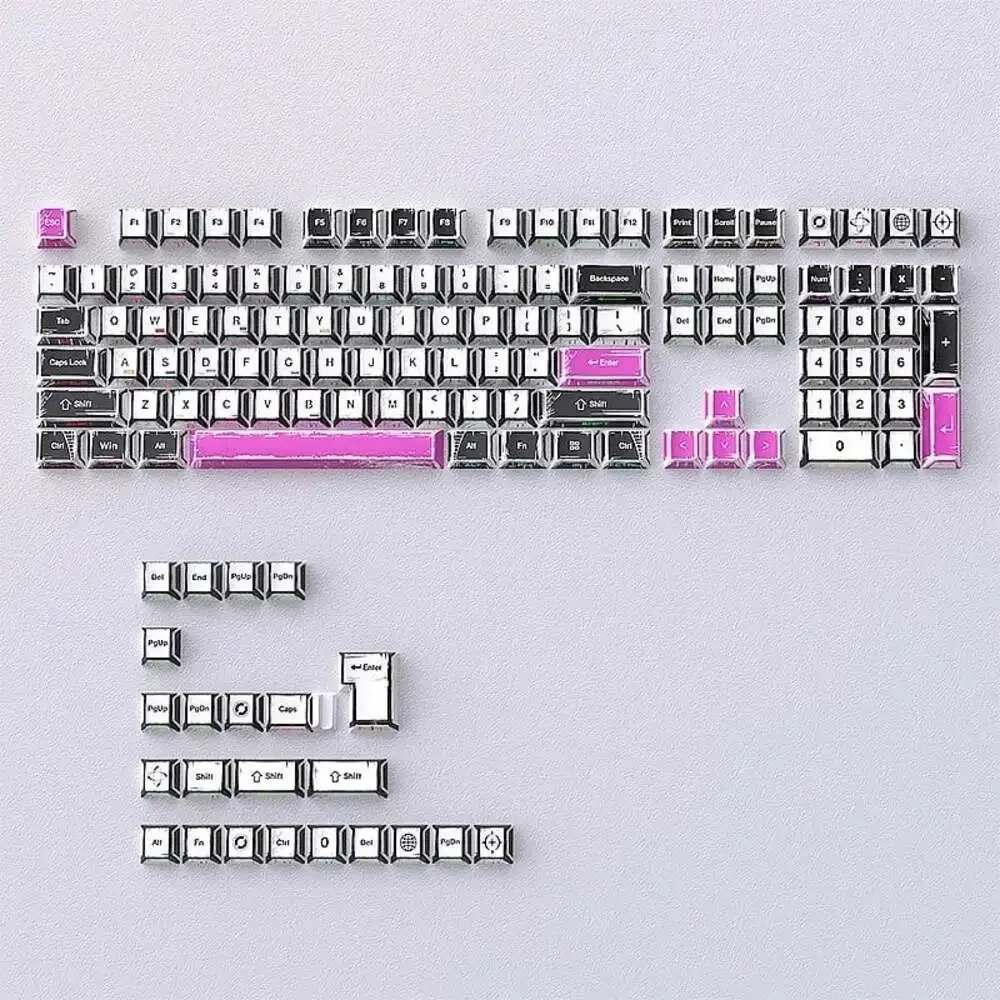 Comic Style Colorful Mixed Light Keycaps Original Factory Height 136 Keys Set Cl